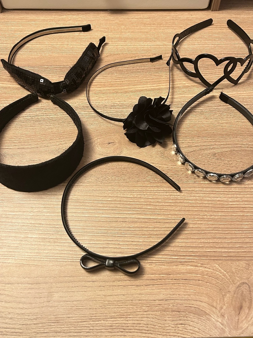 Black Headband Set of 6